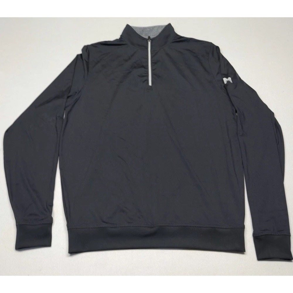 Footjoy Men's 1/4 Quarter Zip Black Medium Spandex Polyester Golf Pullover